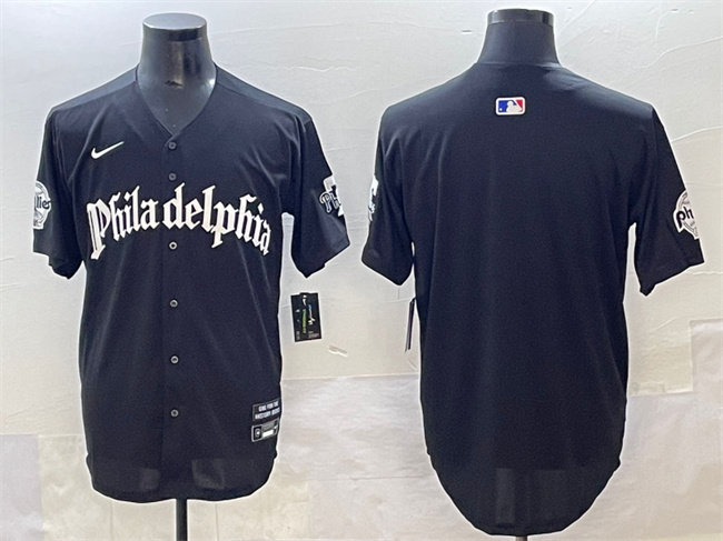 Men's Philadelphia Phillies Blank Black Gothic Vapor Limited Stitched Jersey Men's Philadelphia Phillies Blank Black Gothic Vapor Limited Stitched Jersey